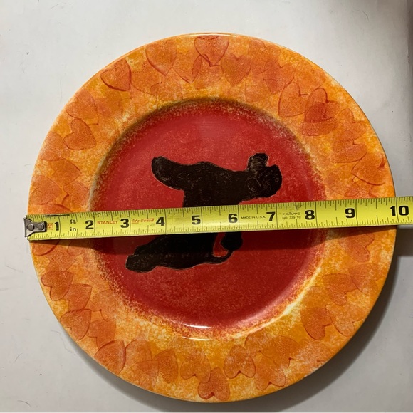 Vintage Hand Painted Portuguese Water Dog Decorative 10” Plate Art Love Hearts - Picture 5 of 7